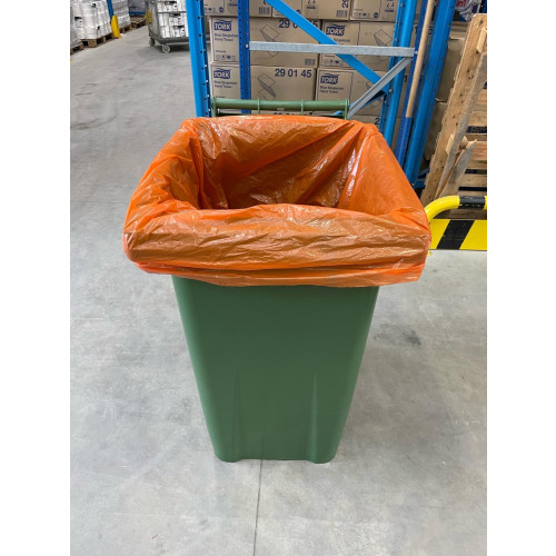 240 Litre Wheelie Bin (Green) with 50 Orange 240 Litre (Orange) 160g Sacks