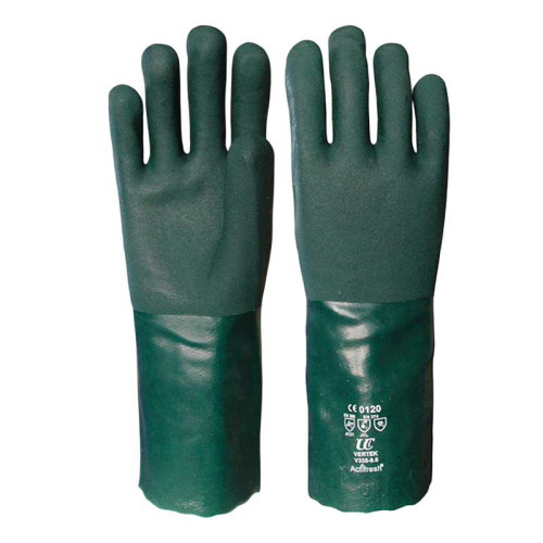 PVC Double Dip 14" Gauntlet - Green - Size 10