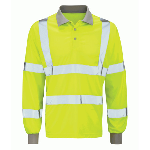 High Visibility Long Sleeve Polo Shirt - Size Large