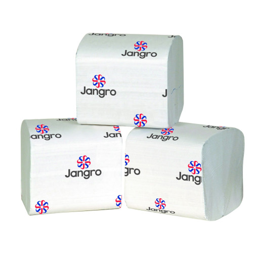 AB102 Jangro Professional 2 Ply Folded Toilet Tissues - White