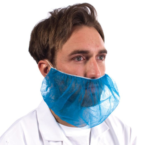 Blue Disposable Beard Mask - 10 cases of 100