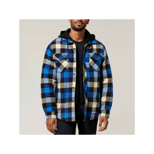 Hard Yakka Quilted Flannel Hooded Shacket (Sizes Small - 4X Large)