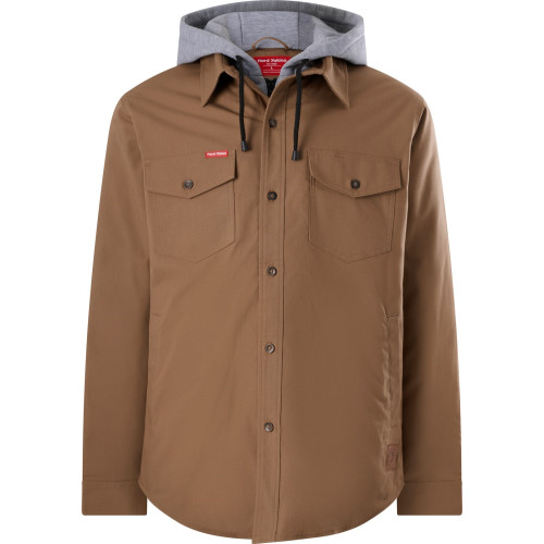 Hard Yakka Quilted Solid Shacket - Dark Tan - Size Small