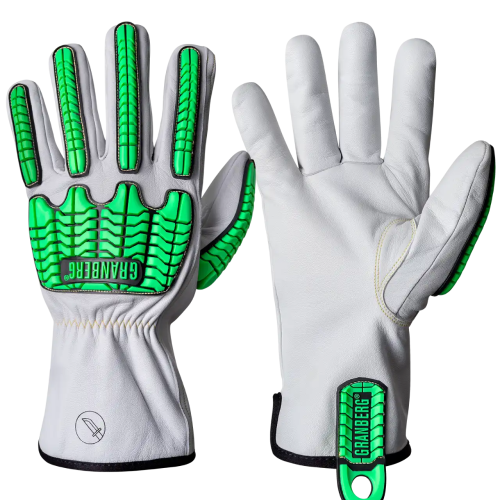 Granberg 115.1191 Long Cuff Leather Cut & Impact Glove - Size 9 (Large)