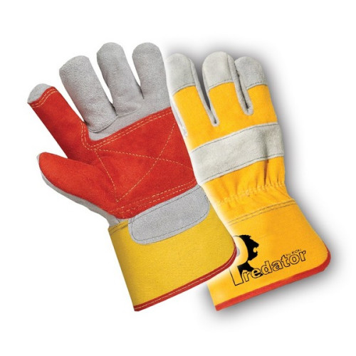 Double palm leather work gloves top