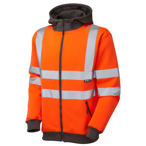 Leo SAUNTON EcoViz Hooded Sweatshirt - Orange - Size Small