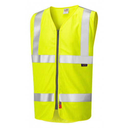 Jacobstowe LFS Anti-Static Zip Waistcoat - Yellow - Size Large