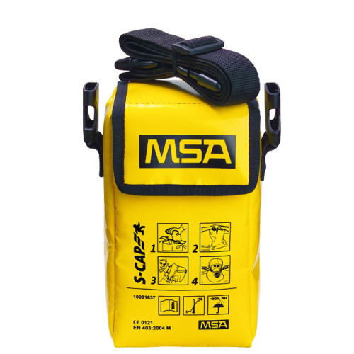 MSA S-CAP Industrial Escape Hood &acirc; High-Visibility Smoke & Gas Escape Respirator