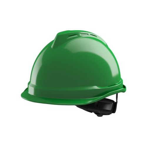 V-Gard 520, Helmet, Non-Vented, Green, Fas-Trac III PVC