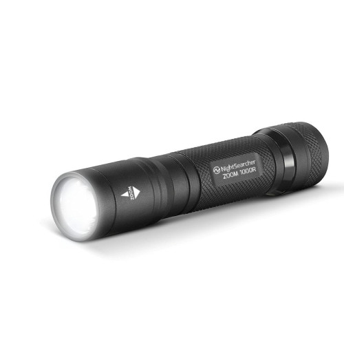 NightSearcher ZOOM 1000R Spot-to-Flood Rechargeable Flashlight