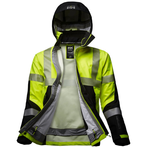 Helly Hansen Hi Vis 3 Layer Waterproof Shell Jacket - Yellow - Small