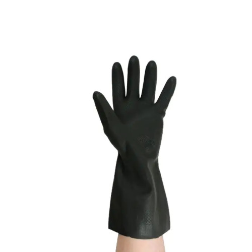 Simon Safety Industrial Black Rubber Glove Size Large