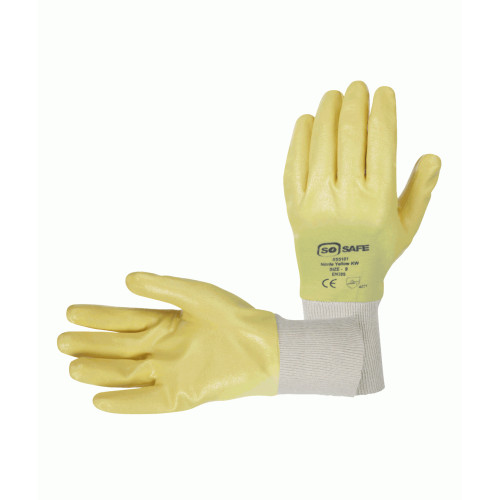 Yellow Nitrile Full Coated Knit Wrist Glove