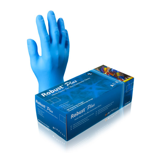 Aurelia Robus Plus Disposable Nitrile Glove - 10 Boxes of 100 - Small