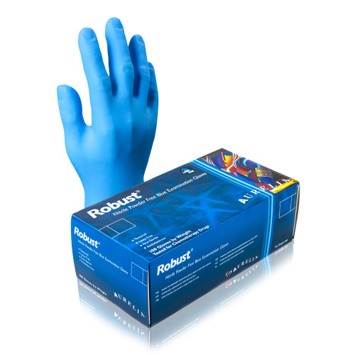 Aurelia Robust Nitrile Glove AQL 1.5 - Blue - Size Small - 10 Boxes of 100