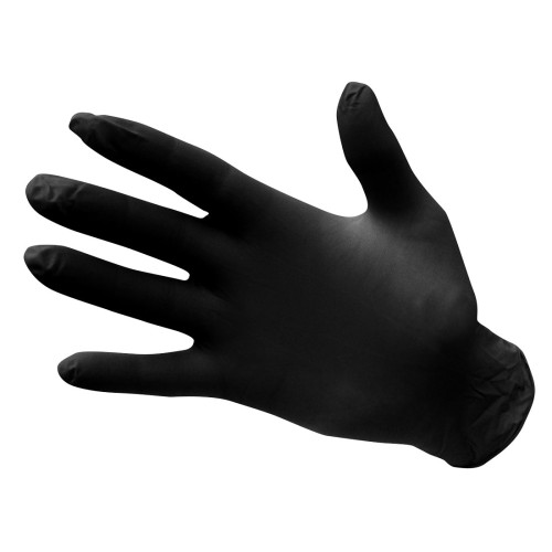 A925 Powder Free Nitrile Disposable Glove (Pack of 100) - Black - Size Small