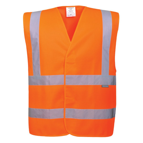 Portwest C470 High Visibility Two Band Waistcoat - Size 4X Large / 5X Large