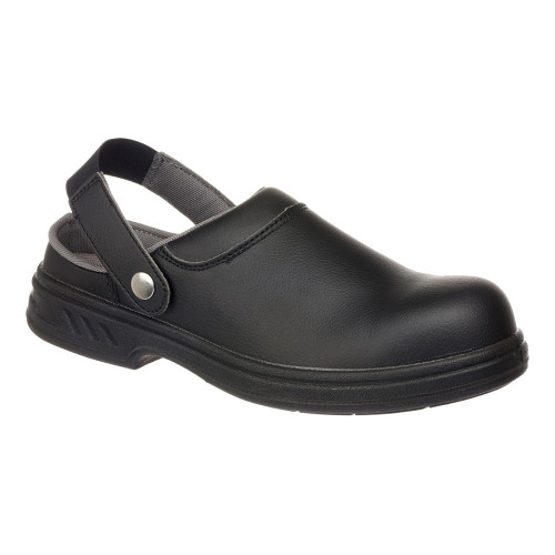 Portwest FW82 Black Safety Clog - Size 10