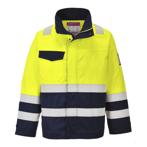 MV25 Hi-Vis Modaflame Jacket - Yellow/Navy - Size Large