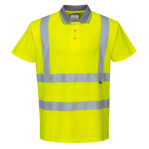 Portwest S477 High Visibility Short Sleeved Polo Shirt - Size Large