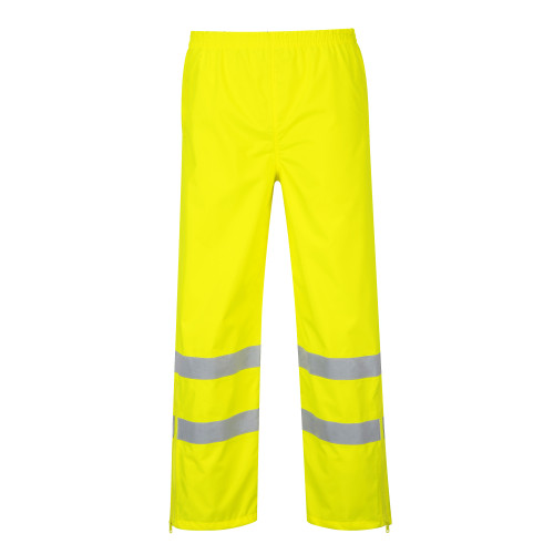 S487 Hi-Vis Breathable Rain Trousers - High Visibility Yellow - Size Large