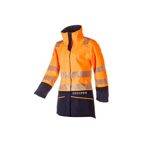 Sioen Vaski 7331 Ladies Hi-Vis FR/AS Jacket - Orange / Navy - Size Small