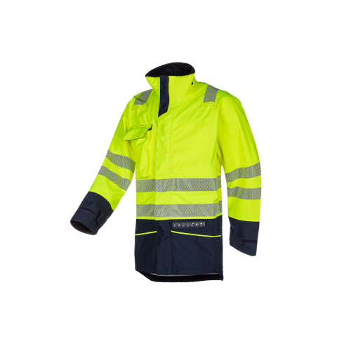 Sioen Torvik High-Vis Rain Jacket with ARC Protection - Yellow - Size Medium
