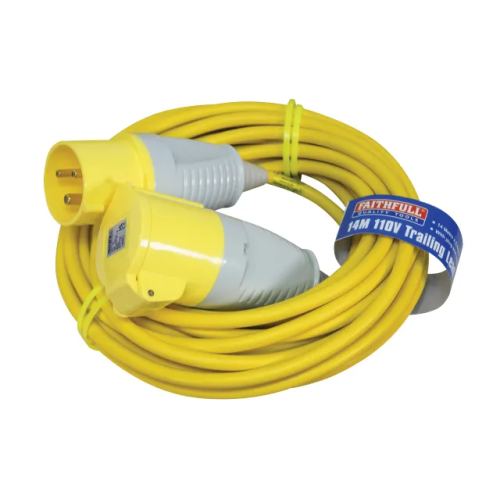 Trailing Lead 110V, 32A, 2.5mm Cable - 14M