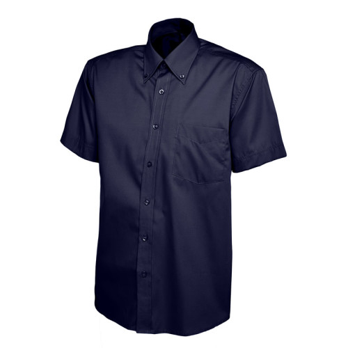 UC702 Mens Pinpoint Oxford Half Sleeve Shirt - Navy - Size Medium